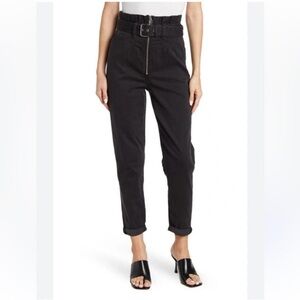 NWT JOE'S Jeans Calypso Paperbag Hi-Rise Tapered Ankle Jeans Black